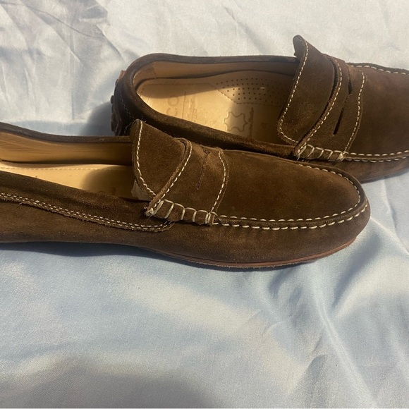 Ecco Brown Slip-On Loafers with Penny Strap - Picture 1 of 15